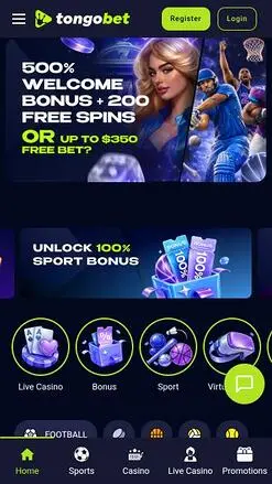 TongoBet sur mobile
